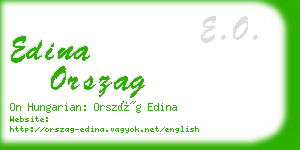 edina orszag business card